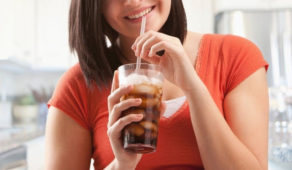 Woman diet soda